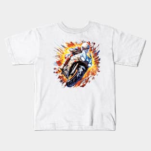 Moto Racing Fast Speed Competition Abstract Kids T-Shirt